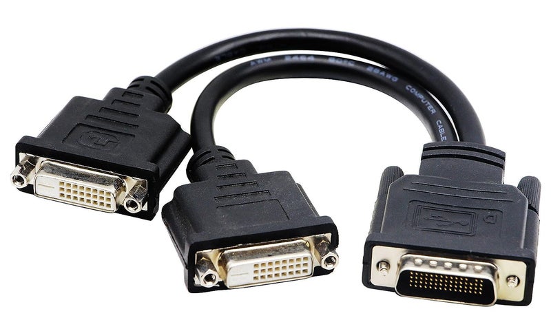 zdyCGTime DMS-59 to 2 DVI (24+1) Splitter Cable Connector for Dual Monitor Setups or as a DVI Adapter Y Cord Dongle-10inch - Image 1